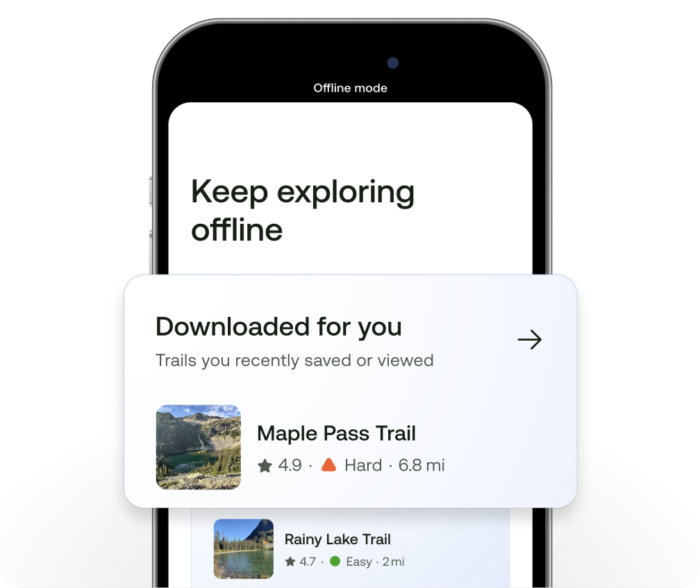 Image of phone screen showing downloaded maps for offline use with new offline mode