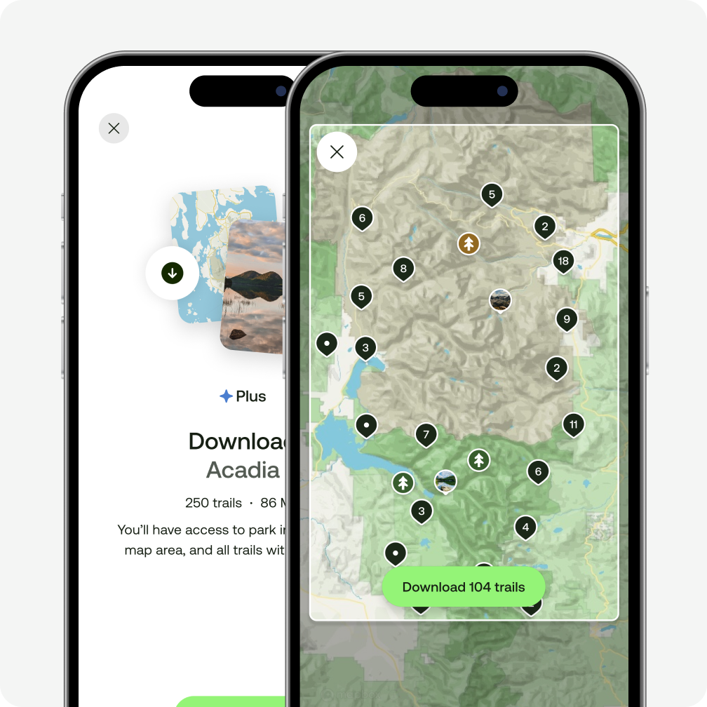 Image of phone screen showing downloaded park maps